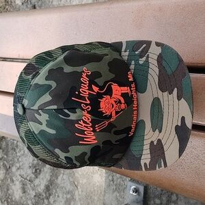 Vintage Wolters Liquors Vadnais Heights, Mn. Camouflage Snapback Hat Cap OSFM